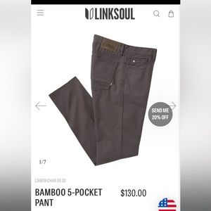Linksoul bamboo 5 pocket pant. New never worn.